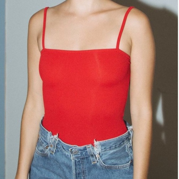 Brandy Melville red Anne bodysuit - Picture 2 of 7